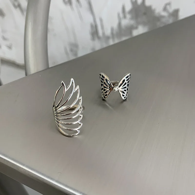 PANJBJ 925 Silve Wing Dragon Punk Ring für Frauen Mädchen Party Geschenk Retro Hiphop Mode Schmuck Dropshipping – Detail 15