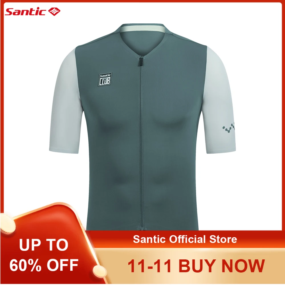 

Santic мужские велосипедные майки светоотражающие с карманами дышащие велосипедные майки быстросохнущие шоссейные велосипедные майки WM24C02237