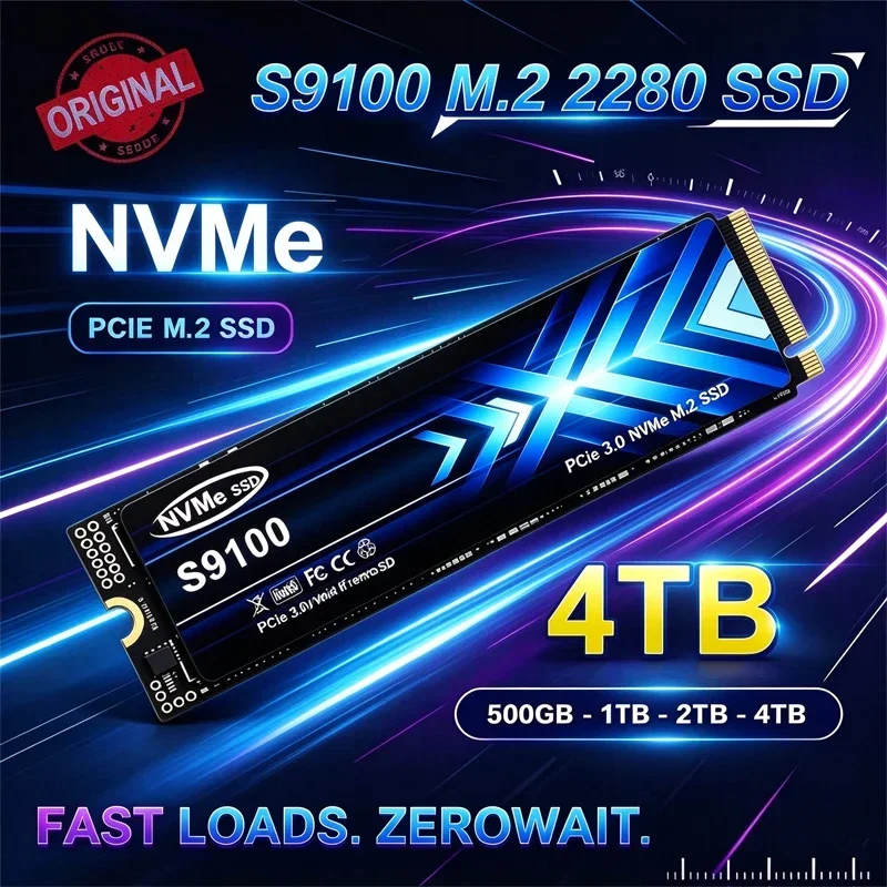 Internal M.2 NVMe SSD S9100 PCIe Gen3.0 TLC 3D NAND 500GB 1TB 2TB 4TB 2280 Drive For PC Laptop