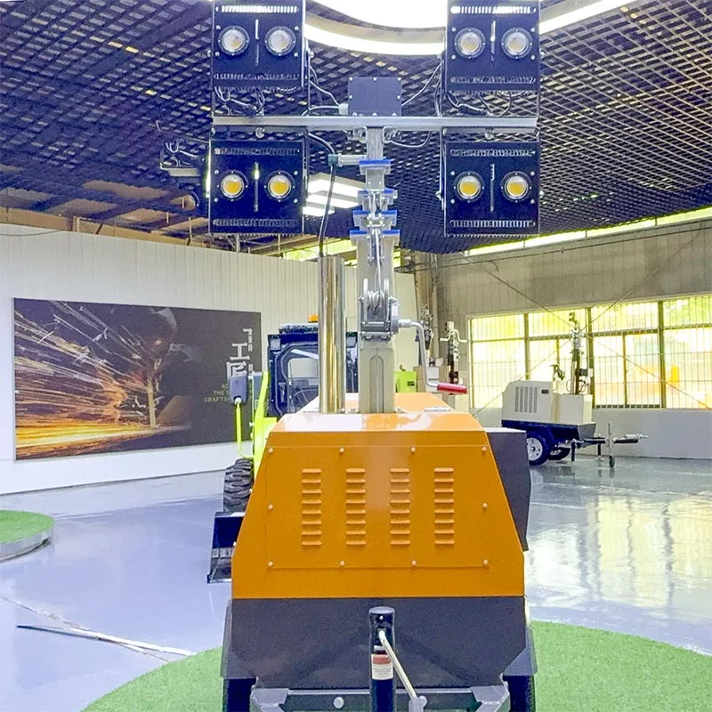 Solar Mobile Light Tower Trailer Mounted 7.68kWh Battery 880W Solar Panel Wind Resistant Outdoor Flood Lighting Tower Customized