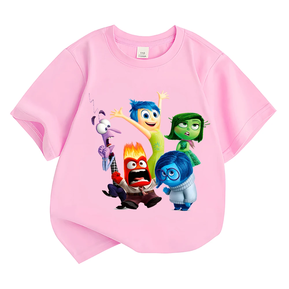 Inside Out 2 Cartoon Boys Girls T-Shirt adolescente abiti Tee Shirt abbigliamento per bambini magliette bambini cotone manica corta Casual Top