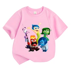 Inside Out 2 karikatür erkek kız T-shirt genç kıyafetler Tee gömlek çocuk giyim T Shirt çocuk pamuk kısa kollu rahat üst