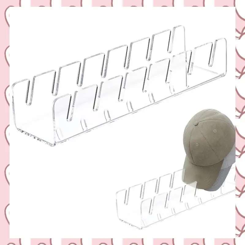 

HHTL Display Rack For Baseball Caps Display Organizer No Install Acrylic Hat Holder For Baseball Caps For Bedroom, Closet A