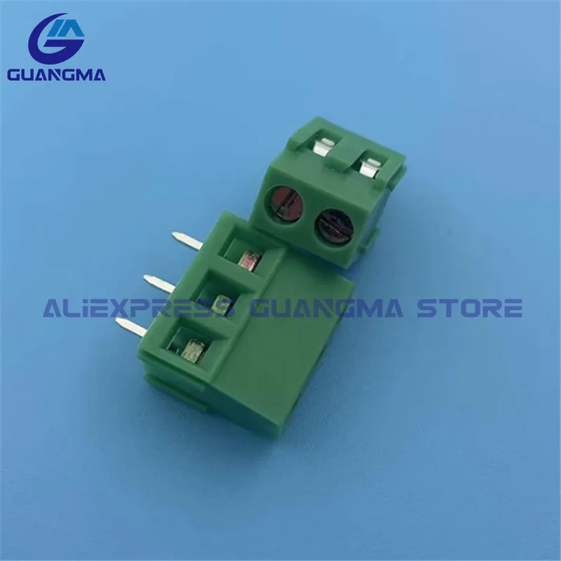 100PCS KF128L 5.0-2P KF128L 5.0MM 3P Connection Post Splicing Screw Type PCB Terminal Green Kefa DG500 MKDS1.5EK500V 5.0mm2/3Pin