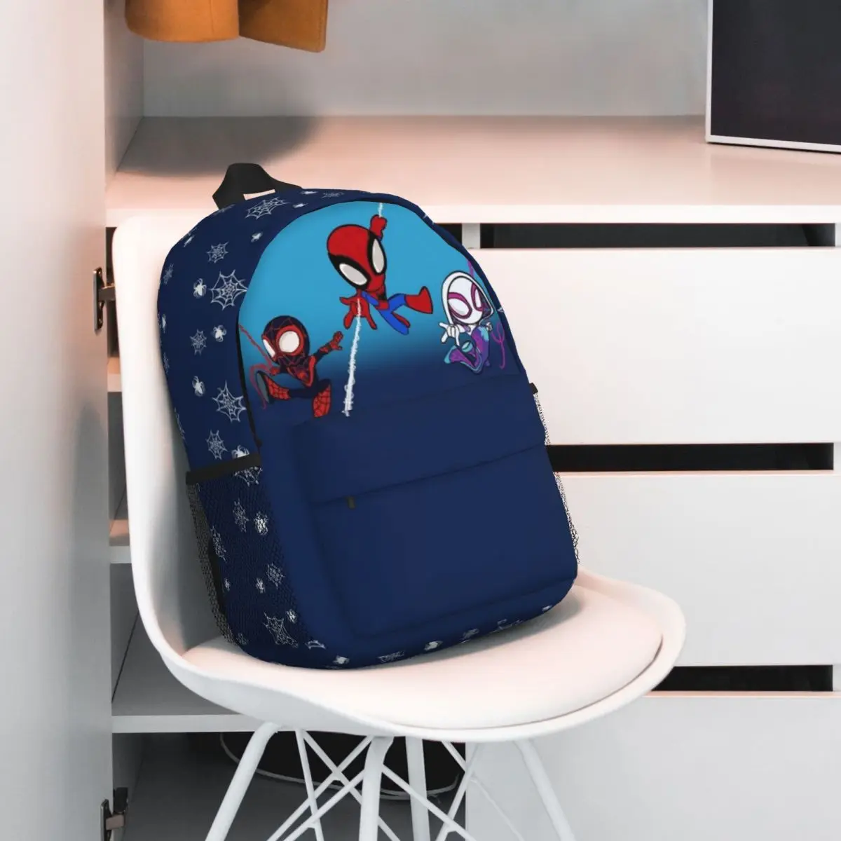 Spider Ghost para niñas y niños, mochila para estudiantes de gran capacidad, mochila ligera impermeable de 15 pulgadas