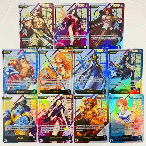 One Piece Newgate Hancock Shanks Franky Nami Kuzan Robin Ace Nami 11Pcs DIY Foil Texture Cards Premium Anime Collection Cards