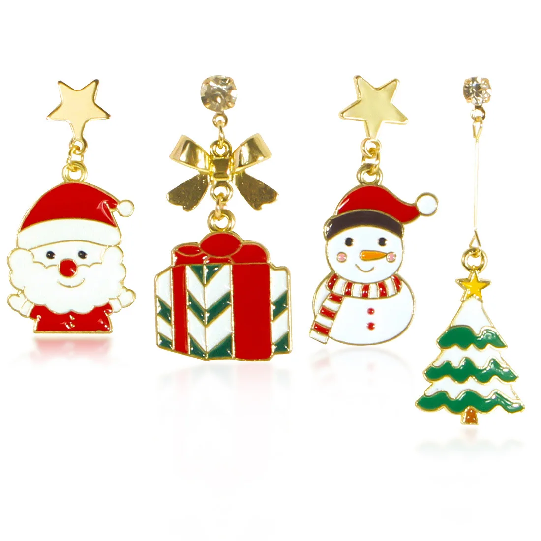 

DIY accessories European and American cross-border cute snowman long earrings Christmas season earrings female The Christmas Box