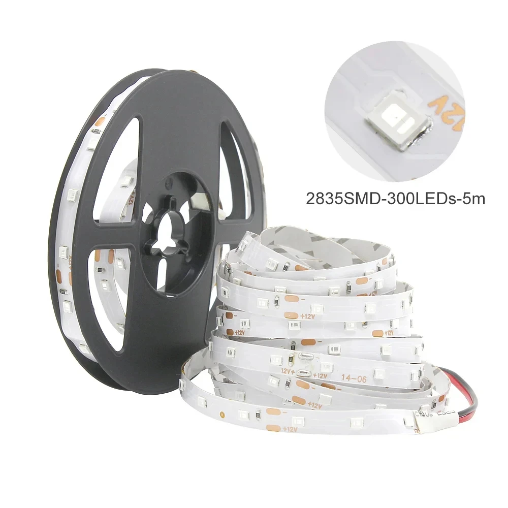 LED Strip 5M 16.5ft SMD 2835 300leds Garland Light Flexible Non Waterproof RGB Gaskets DC 12V For Home Christmas Party Wire Tape