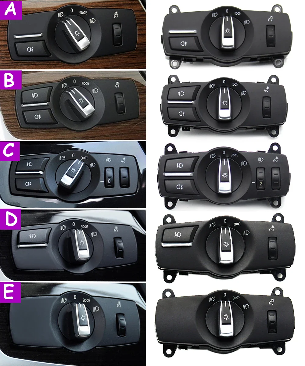 Car Headlight Headlamp Switch Control Assembly For BMW 5 6 7 X3 X4 F10 F11 F06 F12 F01 F02 F07 F25 F26 61319192744,61319204067