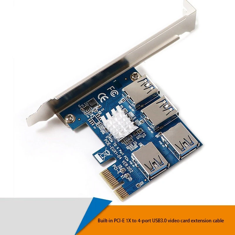 PCIE PCI-E PCI Express Riser Card PCI-E To PCI-E Riser Card 1X To 16X 1 To 4 USB 3.0 Slot Multiplier Hub Adapter