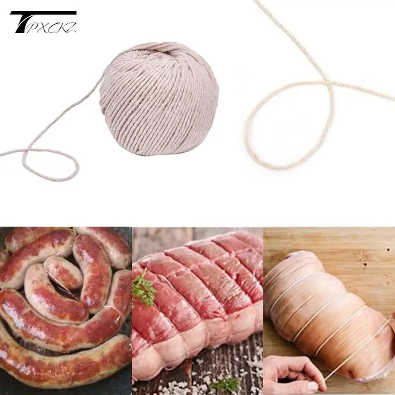 75M Meat Prep Trussing Cotton Thread Cooking Tools Butcher\'s Turkey Barbecue Strings Meat Sausage Tie Rope Cord