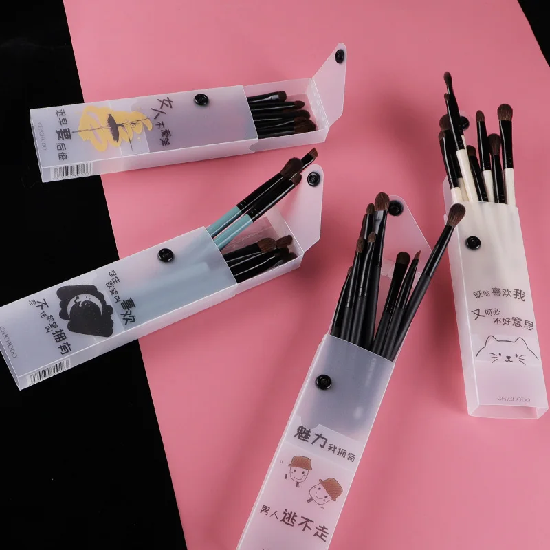 9pcs professional Natural hair makeup brushes set-Eye Shadow&Eye brow&Nasal Shadow&Blending&Concealer&eyeliner