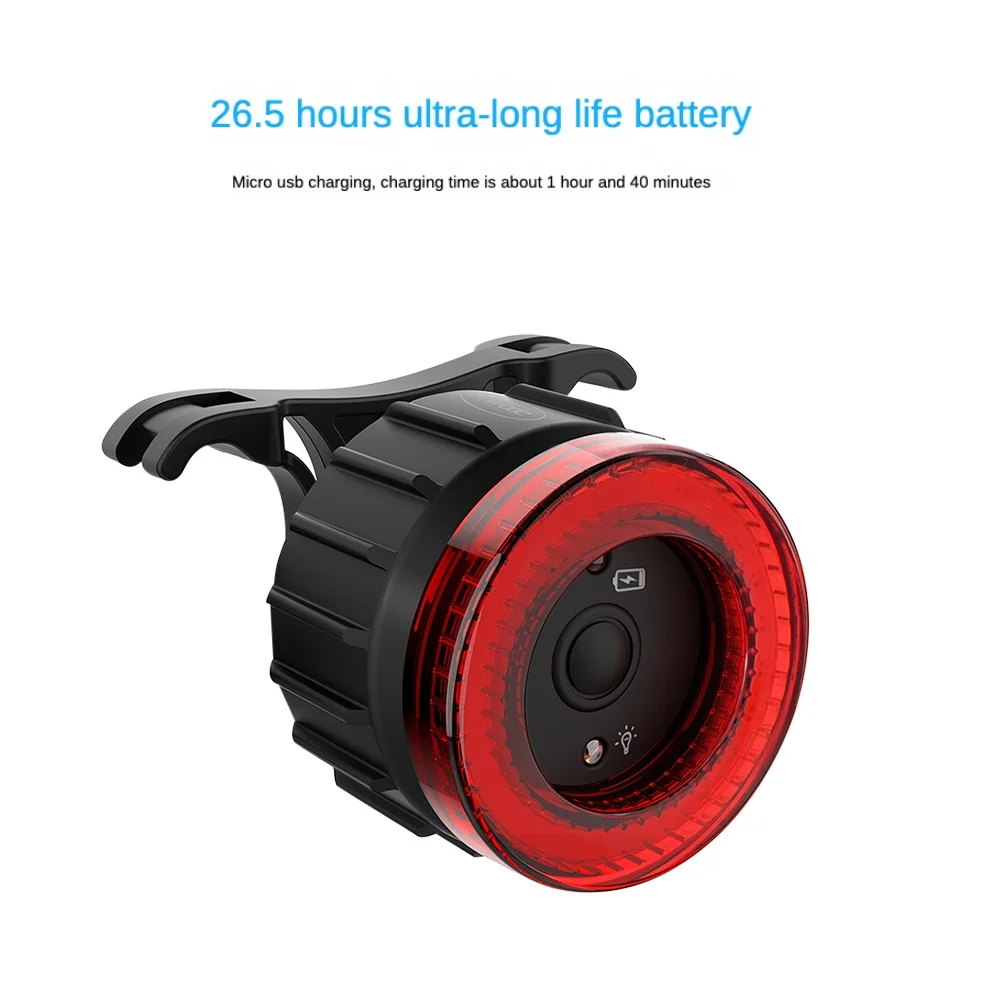 

High Quality Bicycle Intelligent Brake Taillight Cob Large Aperture Seat Post Cushion Taillight Intelligent Brake Taillight