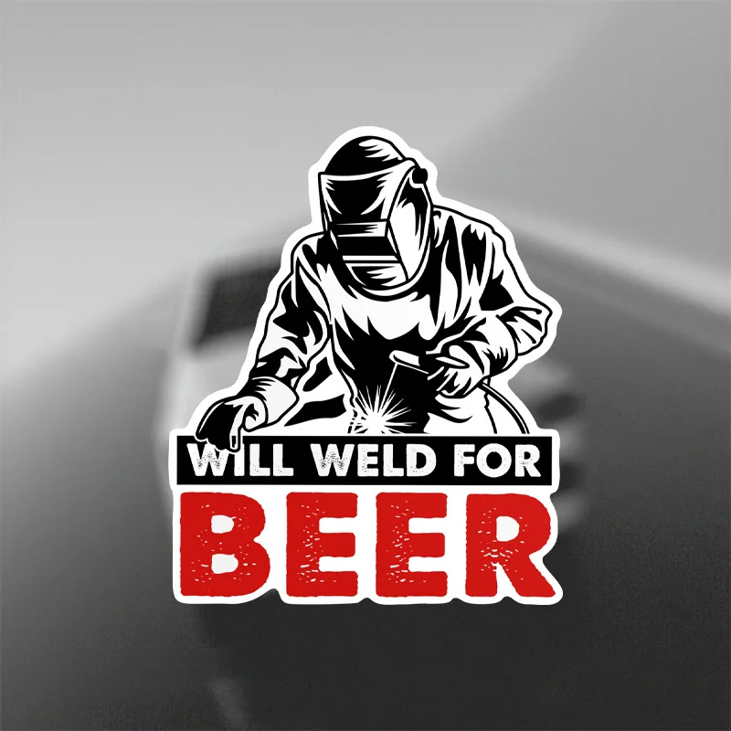 สติ๊กเกอร์ไวนิลลายโลโก้การเชื่อมโลหะ 1 ชิ้น - สไตล์อินดัสเทรียลสำหรับเครื่องมือช่าง/ผนังโรงรถ/แก้วน้ำสำหรับเดินทาง/งานฝีมือ DIY