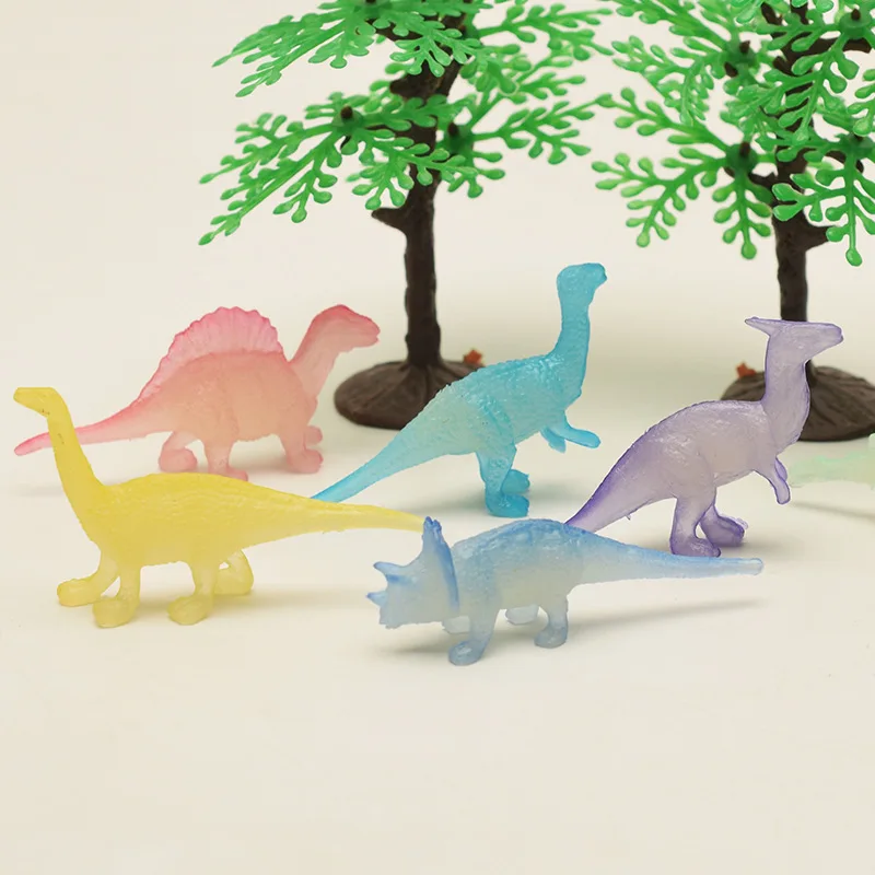 12pcs Mini Luminous Dinosaurs Glow In The Dark Dino Toys Treat Kids Birthday Party Favors Boy Girl Gifts Pinata Fillers