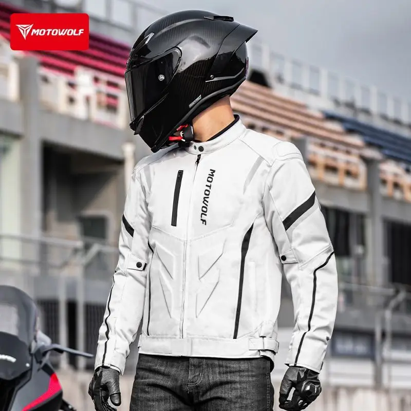 MOTOWOLF Motorcycle Riding Jackets Winter Cold and Warm Clothes Anti-drop and Windproof Commuting Equipment for All Seasons
