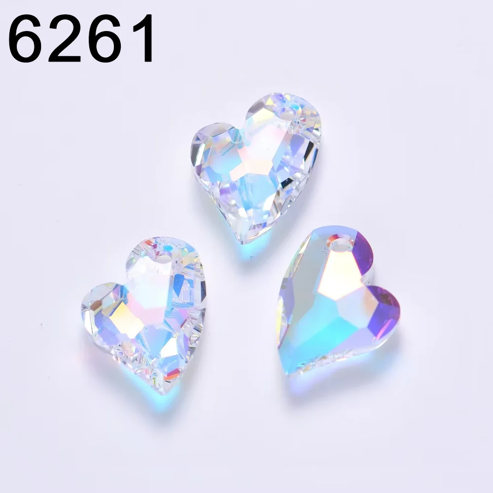 (1 piece) 6261 Devoted 2 U Heart Pendant Loose Beads Genuine Crystals from Austria for DIY Jewelry Accessories Making