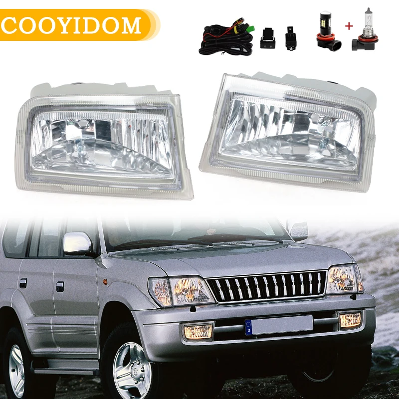 Car Front Fog Lamp Driving Lamp For Toyota Land Cruiser Prado FJ90 3400 1996-2003 Daytime Running Drive Lamp Cover Without Bulb