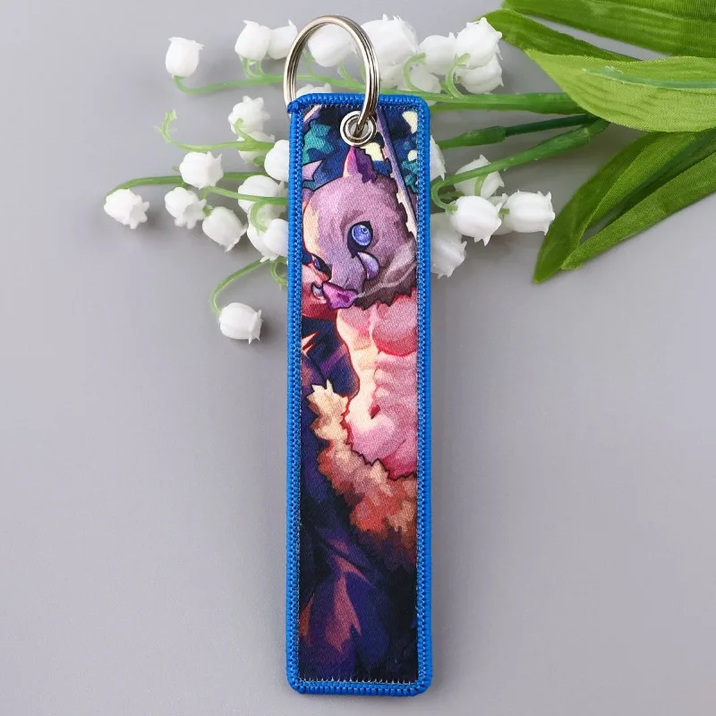 Demon Slayer Agatsuma Zenitsu Inosuke Anime Weven Sleutelhanger Fashion Cool ID Hangend Touw Opknoping Accessoires DIY Accessoires