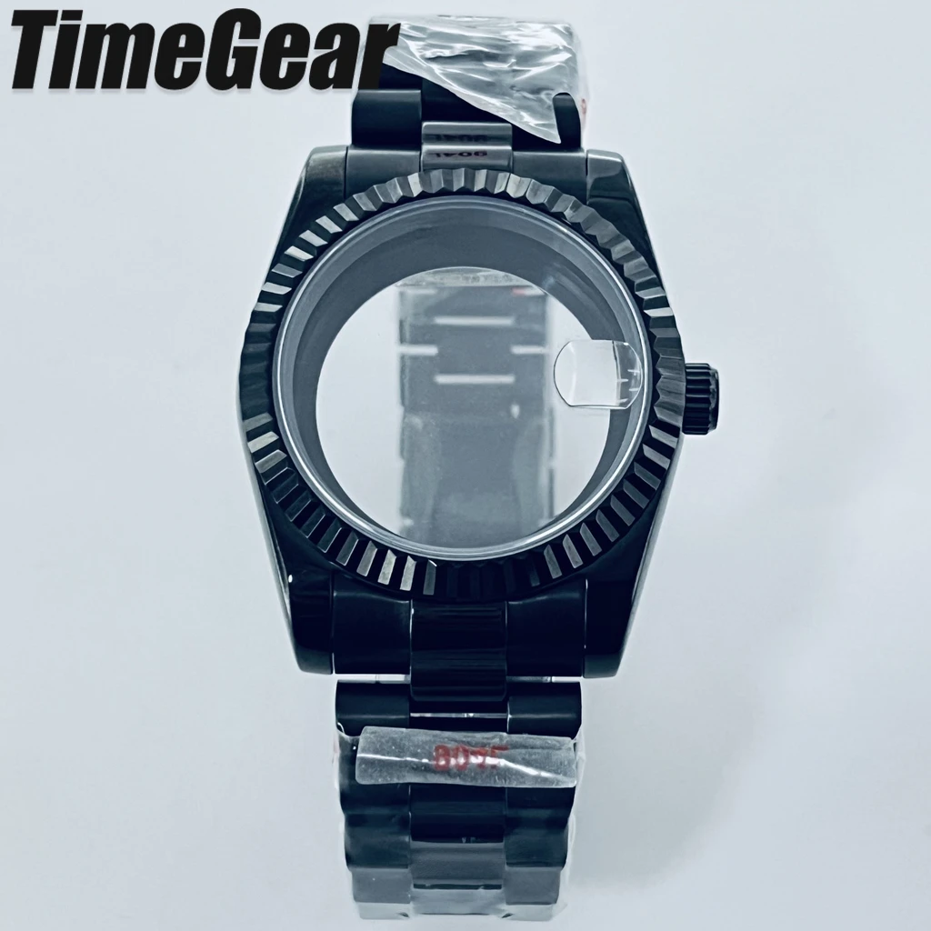 

Корпус часов 36 мм/40 мм с рифленой изогнутой черной отделкой, браслет в стиле Presidential, сапфировое стекло, для механизмов NH34, NH35, NH36, ETA2824.