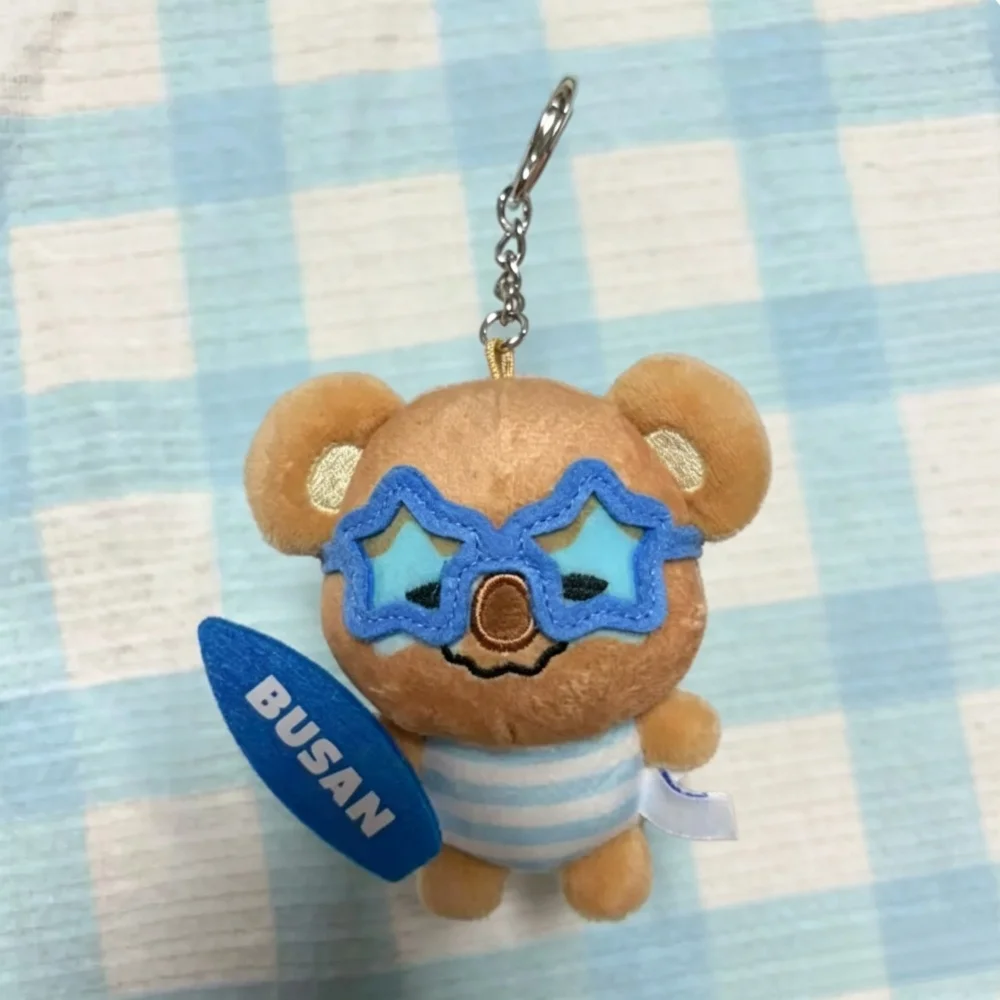 Korean Arirang Plush Doll Keychain Black Skin Series Cartoon Schoolbag Ornaments Creativity Beach Modeling Keychain  Peripherals
