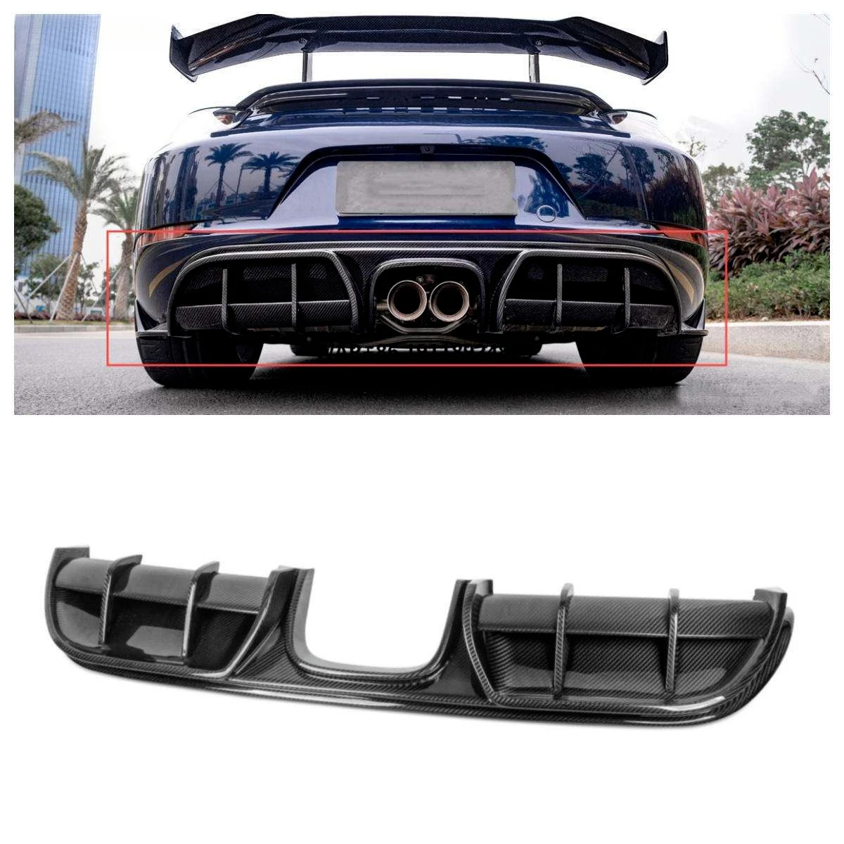 

Carbon Fiber Diffuser Bumper for 718 Car Bumpers Car Bumper Rear Diffuser