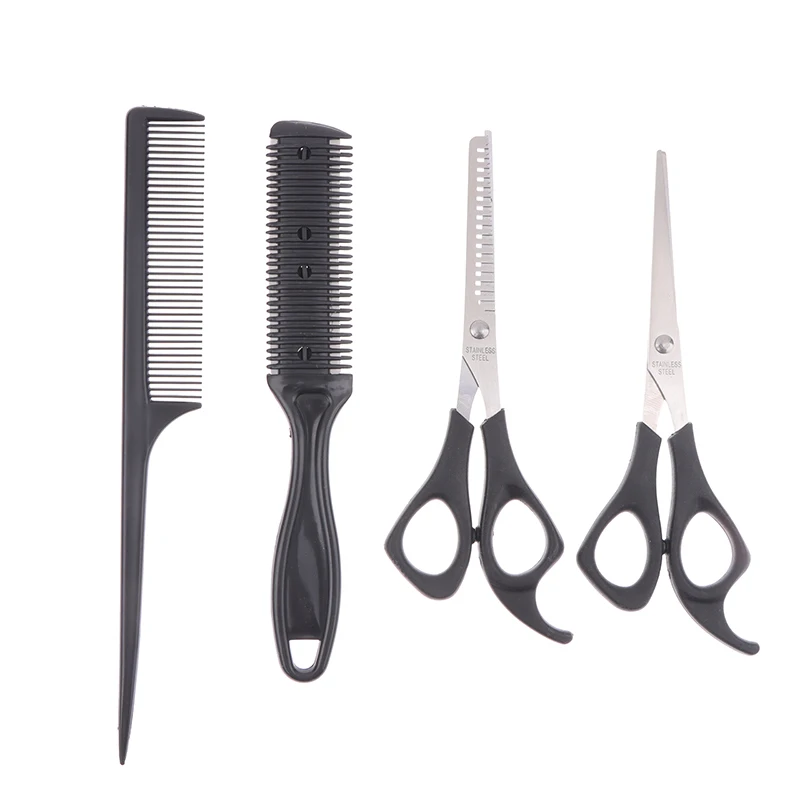 New【4PCS Hair Scissors Hairdressing Barber Scissors Thinning Cutting Shears Haircut Hair Style Tool Grooming Supplies】 view 2