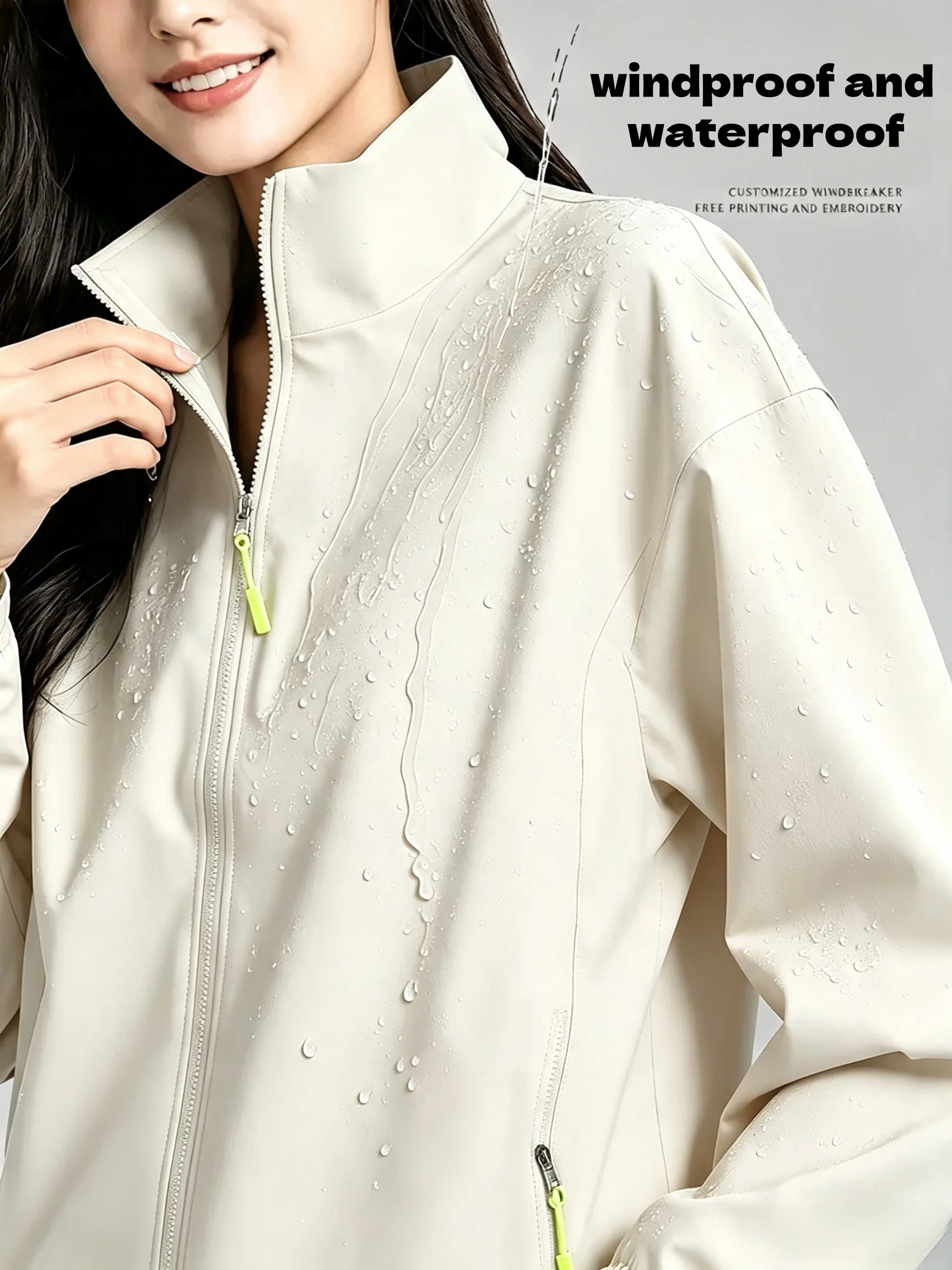 2026new high-end brand men's women's long sleeve zipper jacket autumn fashion exquisite Embroidery waterproof wear-resistant top