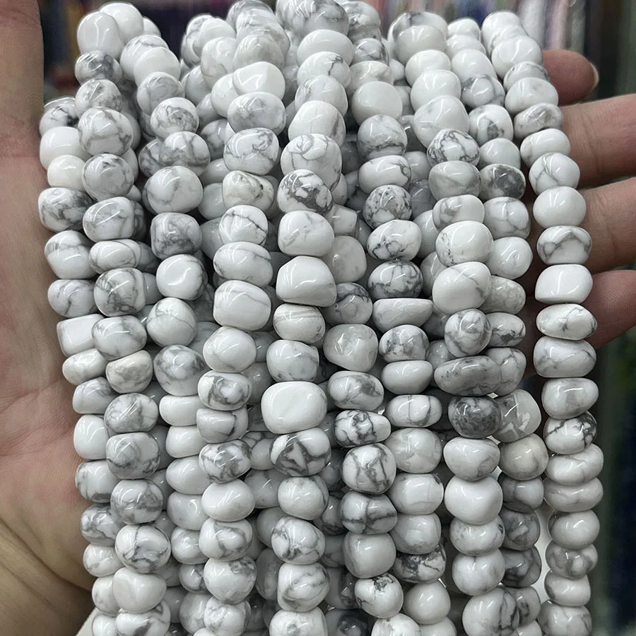 6-8mm Natural Optimize Howlite Stone Irregular Shape Loose Bead For Jewelry Making DIY Necklace Bracelet  Accessory15''6-10mm