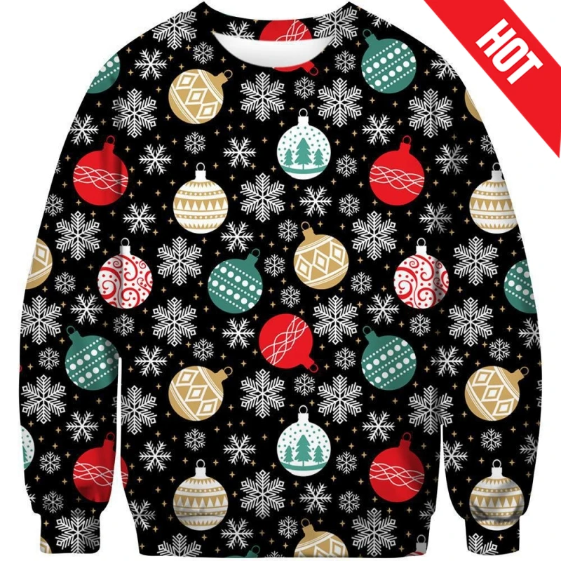 Men Women Christmas Sweater 3D Printed Holiday Party Christmas Sweatshirt Chilren Pullovers  Y2k Sweater Men Clothing Fashion