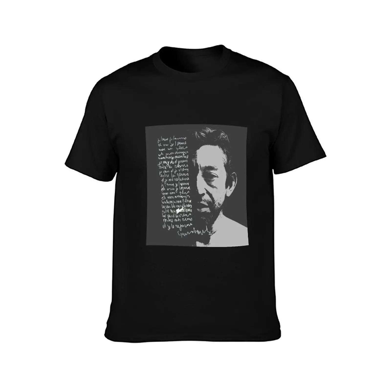 Serge Gainsbourg paroles T-Shirt Street Art Print Tee Shirt