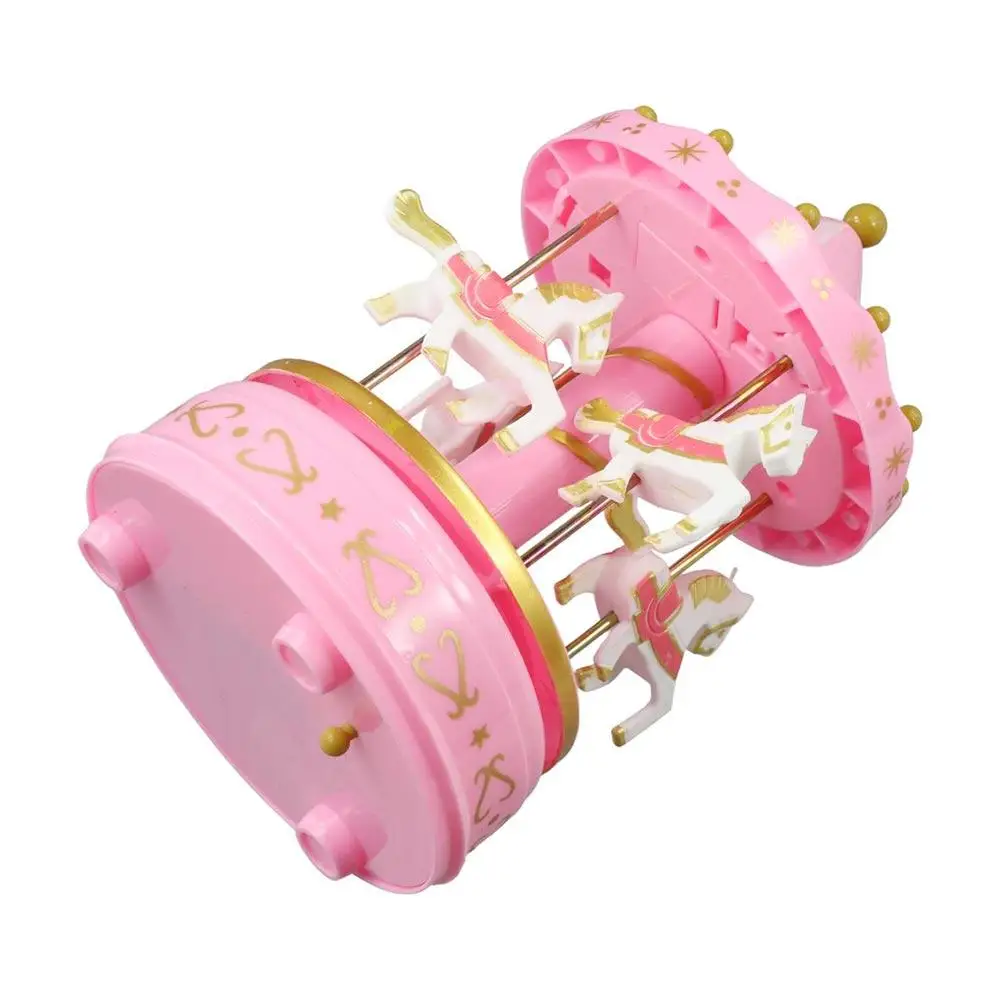 Exquisite Design Carousel Music Box Carousel Easy Use Ferris Wheel Ornaments Plastic Painted Carousel Cake Accessories