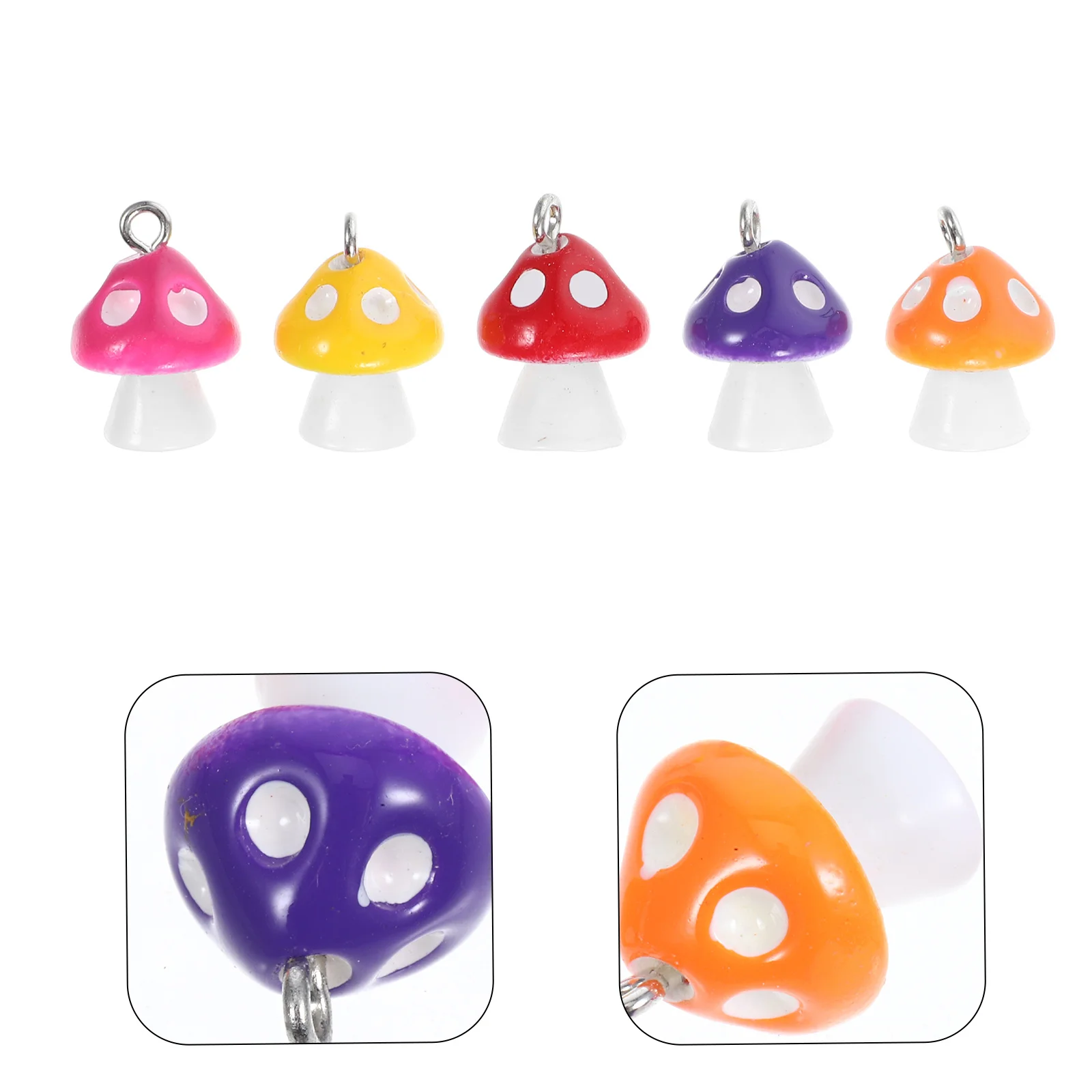 

25Pcs Mushroom Resin Charms Pendant Cute DIY Necklace Keychain Bracelet Jewelry Supplies Resin Mushroom Charms