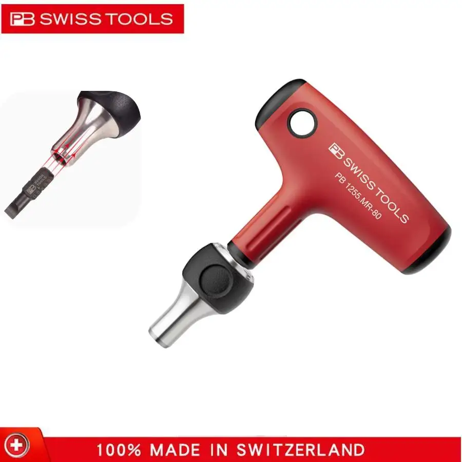 

PB 1255.MR-80 CBB Swiss Tool cross ratchet screwdriver with universal bit holder for C6 and E6 E6L precision bit hand tools