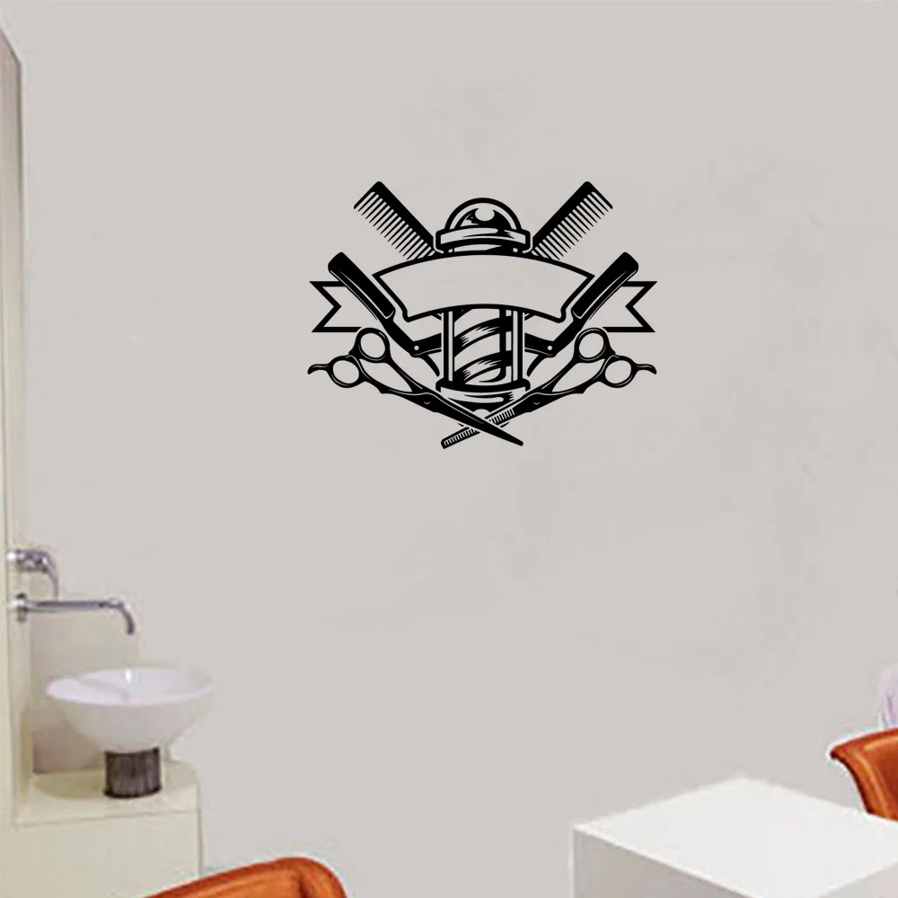 1 pc hot sale Barber Tools Nursery Wall Stickers Vinyl Art Decals for barber salon Background Wall Art Decal Drop Shipping