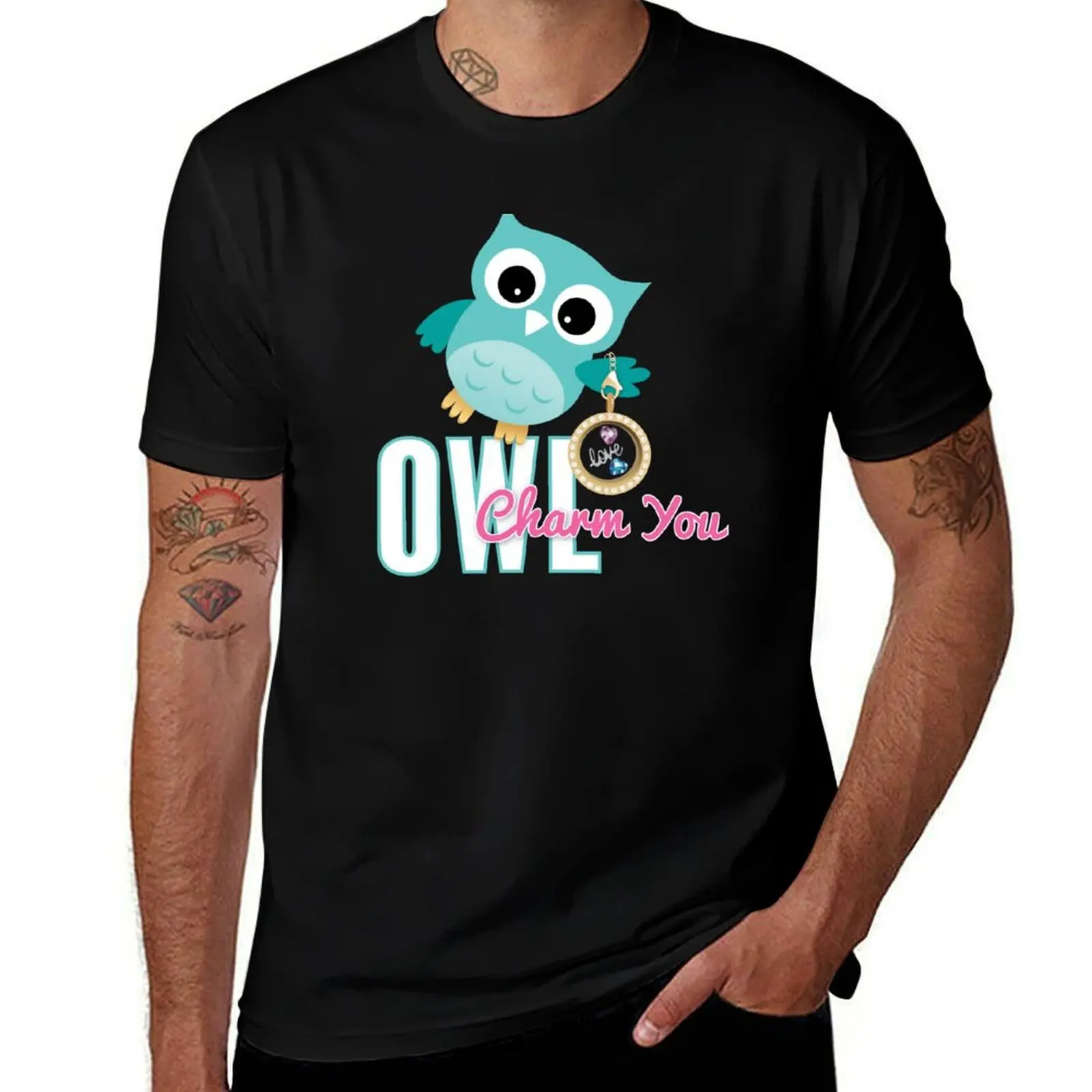 Owl Charm You Teal Owl T-Shirt shirts graphic tees graphic shirts Men's t shirts