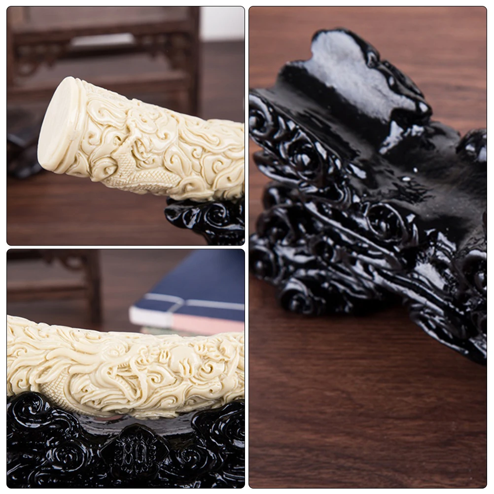 

1pc Resin Imitation Ivory Elephant Tooth Craft Ornament For Car Desk Decor Home Office Decoration Unique Gift