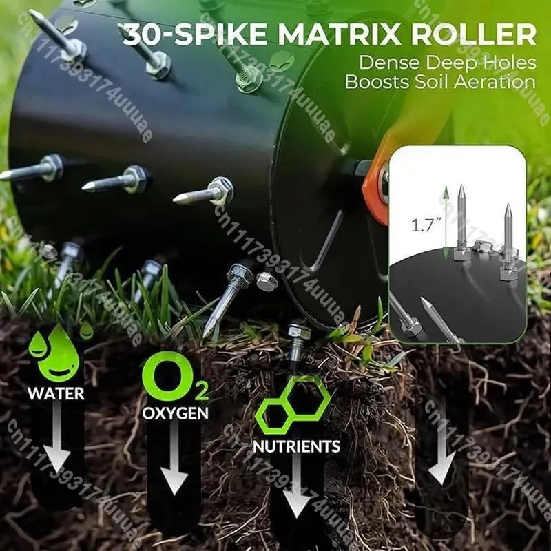Multi Functional Lawn Puncher Removable Drum Scarifier Gardening Tool Aerator for Grass Soil Care Garden Equipment