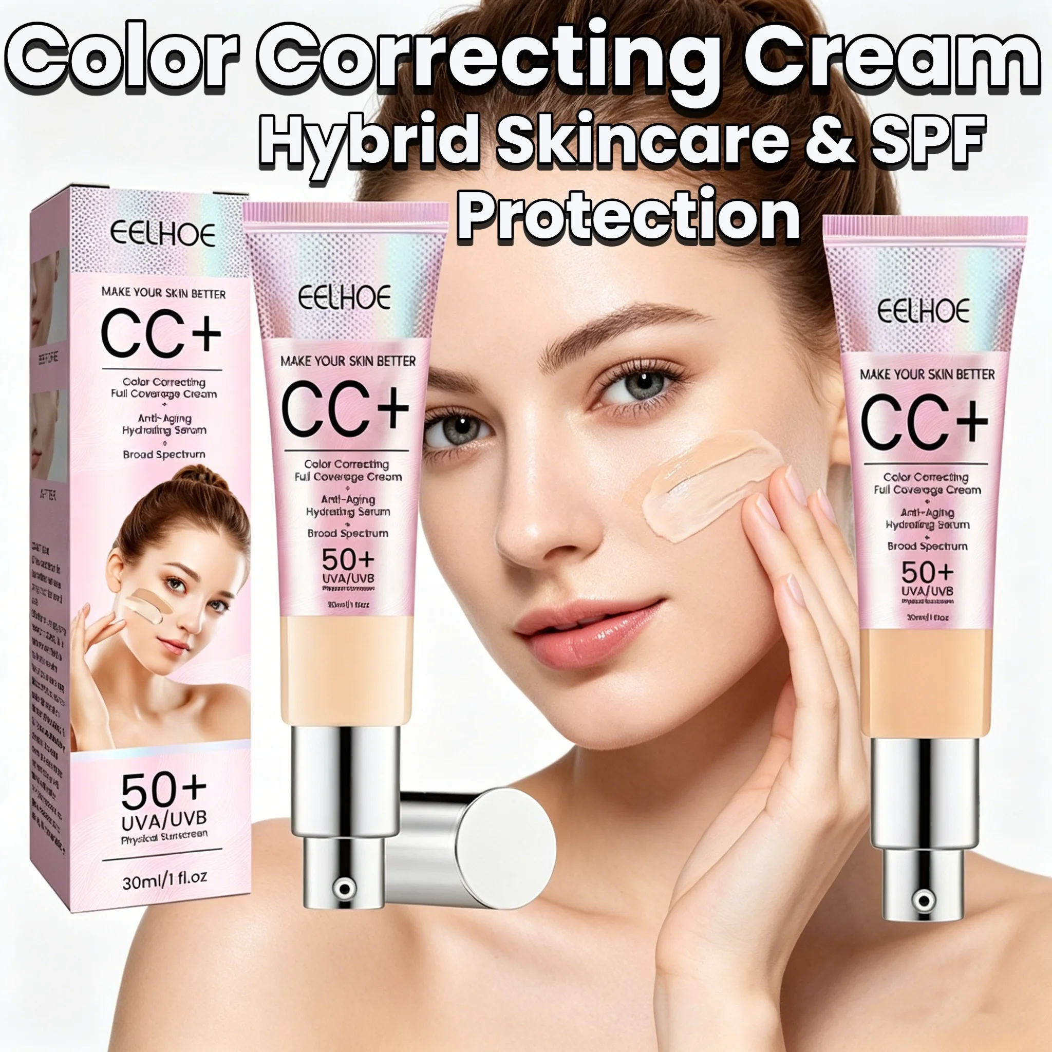 Base de Maquillaje Barrier Support CC Cream SPF 50 de Amplio Espectro, Iluminadora, Control de Rojeces, Larga Duración