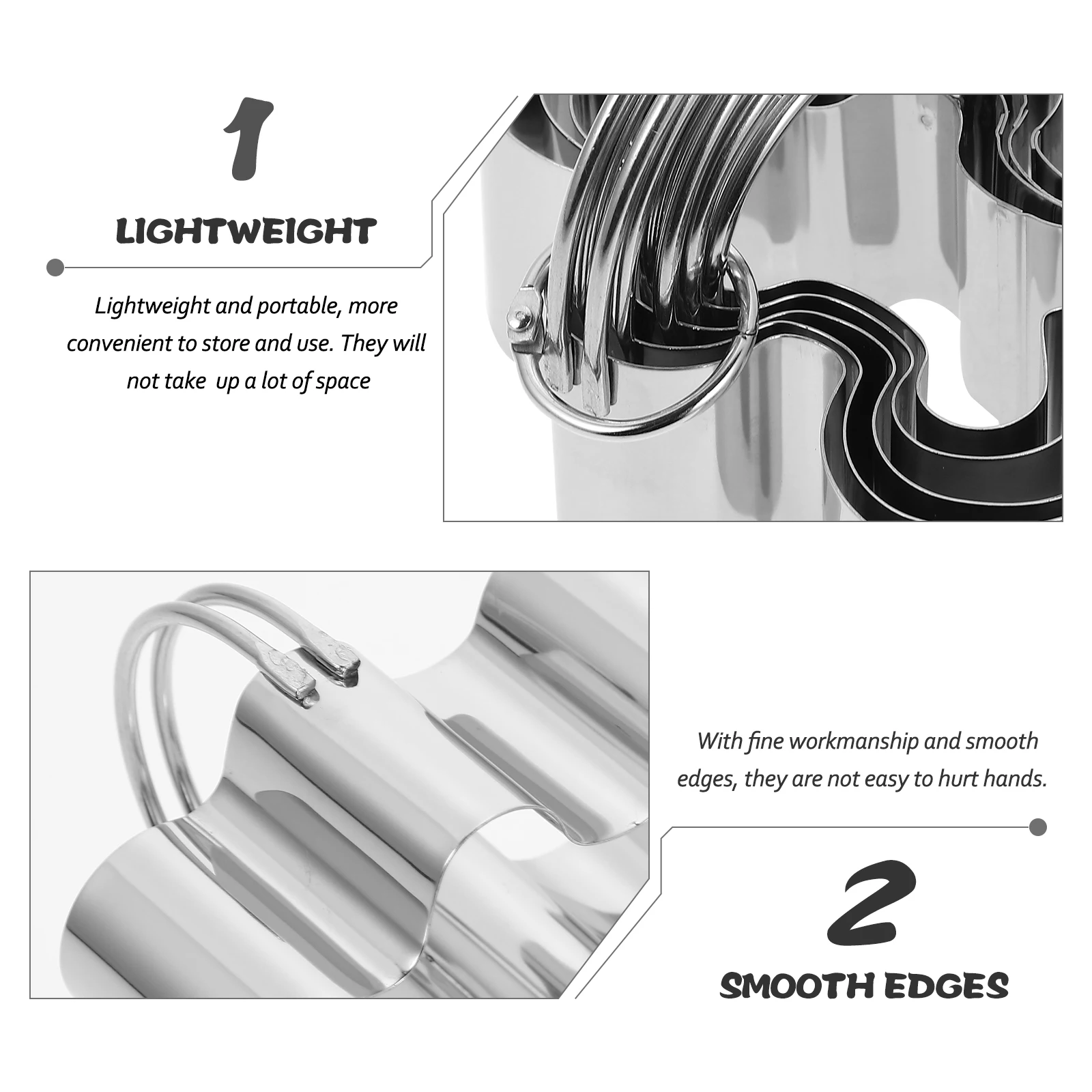 

5pcs Mousse Ring Mold Portable Baking Tools Stainless Cake Cutter For Diy Cookie Shaping Fondant Sugar Craft Biscuit Molds