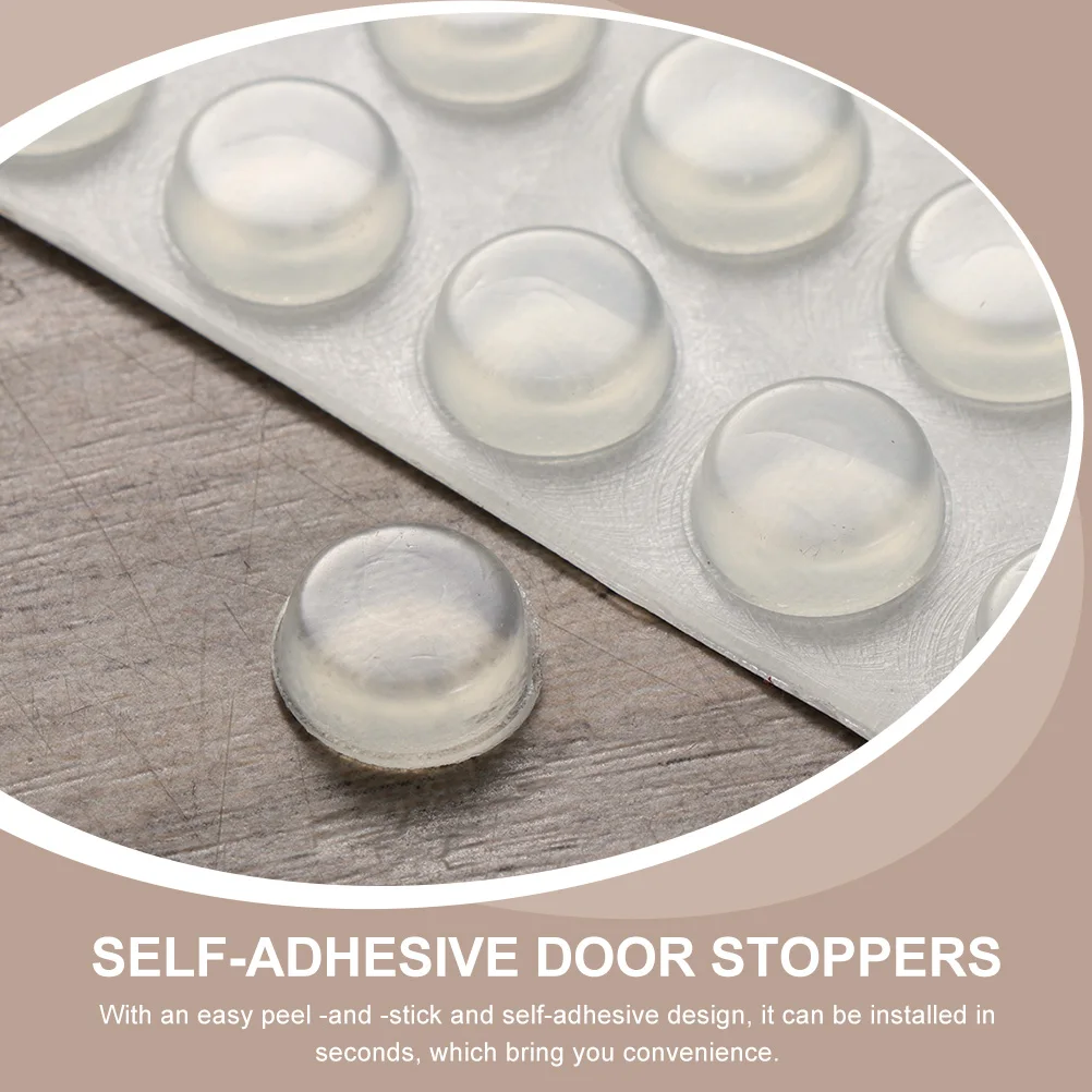 

256pcs Clear Self Adhesive Knob Bumpers Shock Absorbent Wall Protectors for Door H Slamming Noise Reduction Compatible Marble