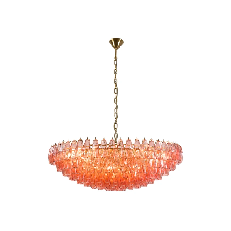 2026 Trendy Murano Glass Art Gold Chrome Black Dimmable LED Chandelier Lustre Suspension Luminaire Lampen For Living Room