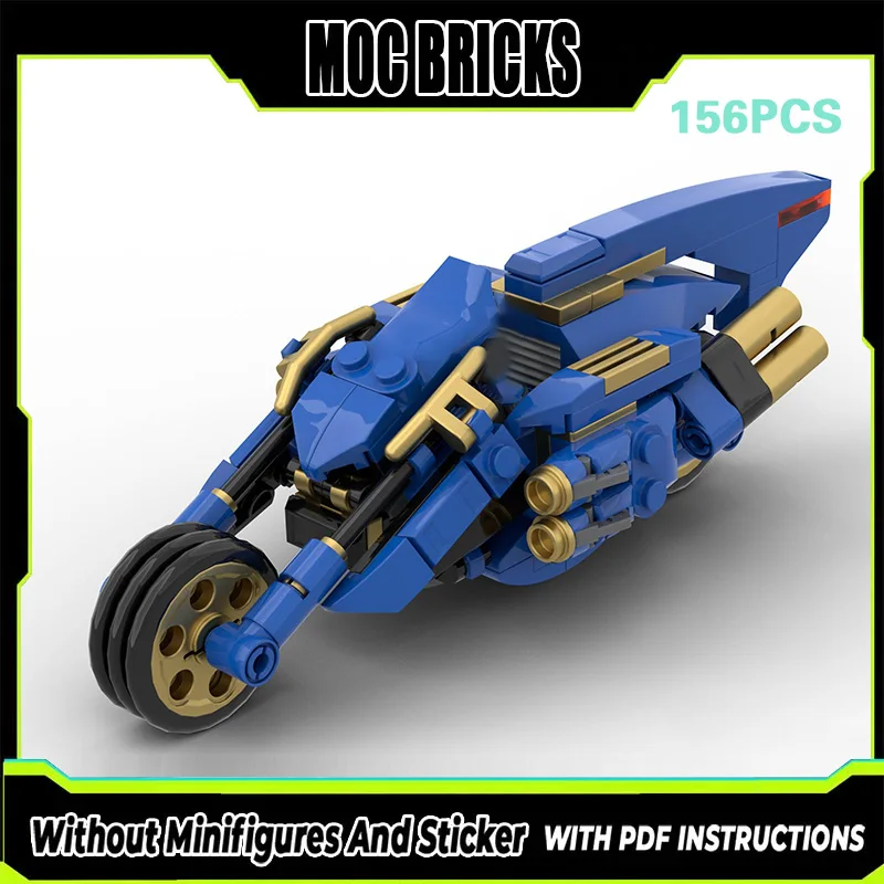 

Speed Racing Car Model MOC Building Bricks Small Blue Motorcycle Modular Technology Gifts Holiday Assemble Children Toys Suit