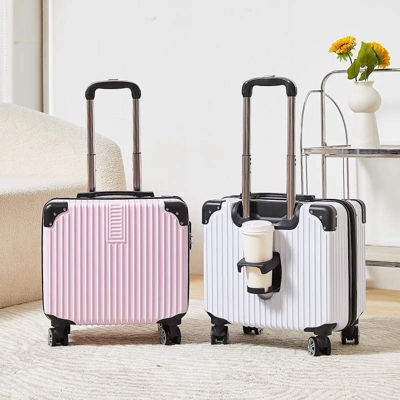 حقيبة حمل مقاس 18 بوصة مع حامل أكواب حقيبة صغيرة للرجال والنساء للرحلات القصيرة مع عجلات دوارة خفيفة الوزن #3