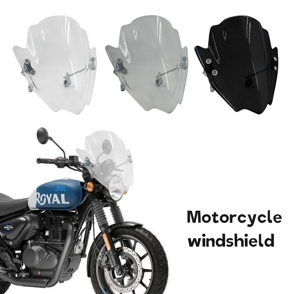 

For Royal Enfield Hunter 350 New Universal Adjustable Windshield Sun Visor Deflector Kit Handlebar tube diameter 22.25.28MM