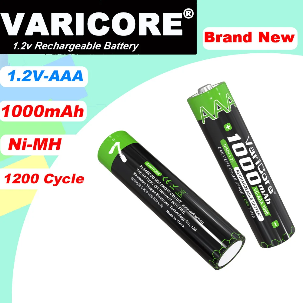 

VariCore Original 1.2V AAA 1000mAh Ni-MH Rechargeable Battery for Flashlight, Toys,Remote Control