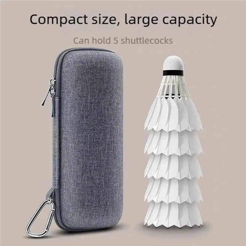   Sturdy Badminton Shuttlecock Storage Case 5 Ball Capacity Easy Attachment Clip