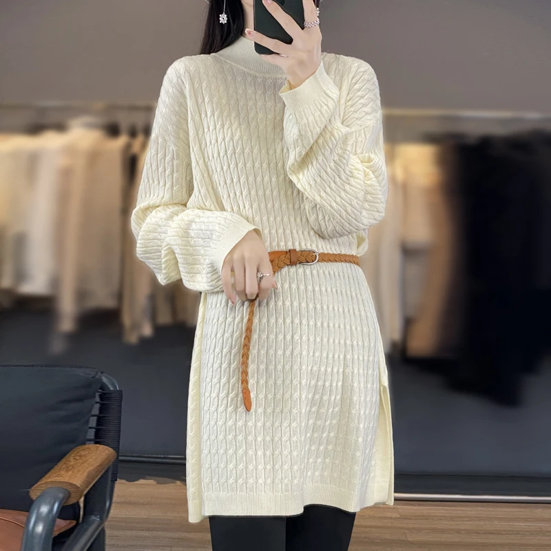 Women's Pullover Spring/Autumn New Wool Sweater Casual Long Knitwear Women's Clothes Round Neck Blouse Korean Style Loose Tops