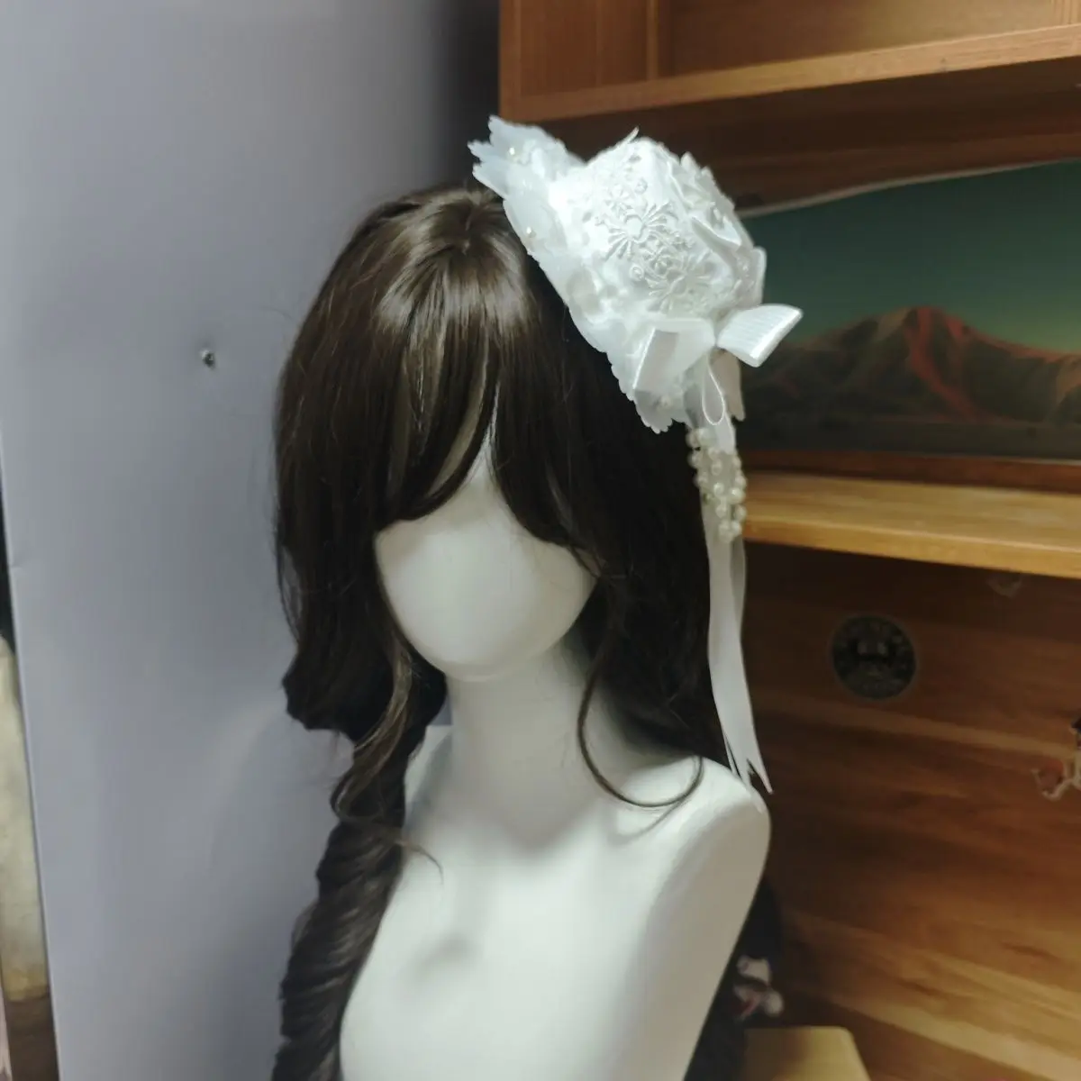 

Lolita White Lace Bow Fascinators Cute Girly Hair Accessory Sweet Lolita Headwear