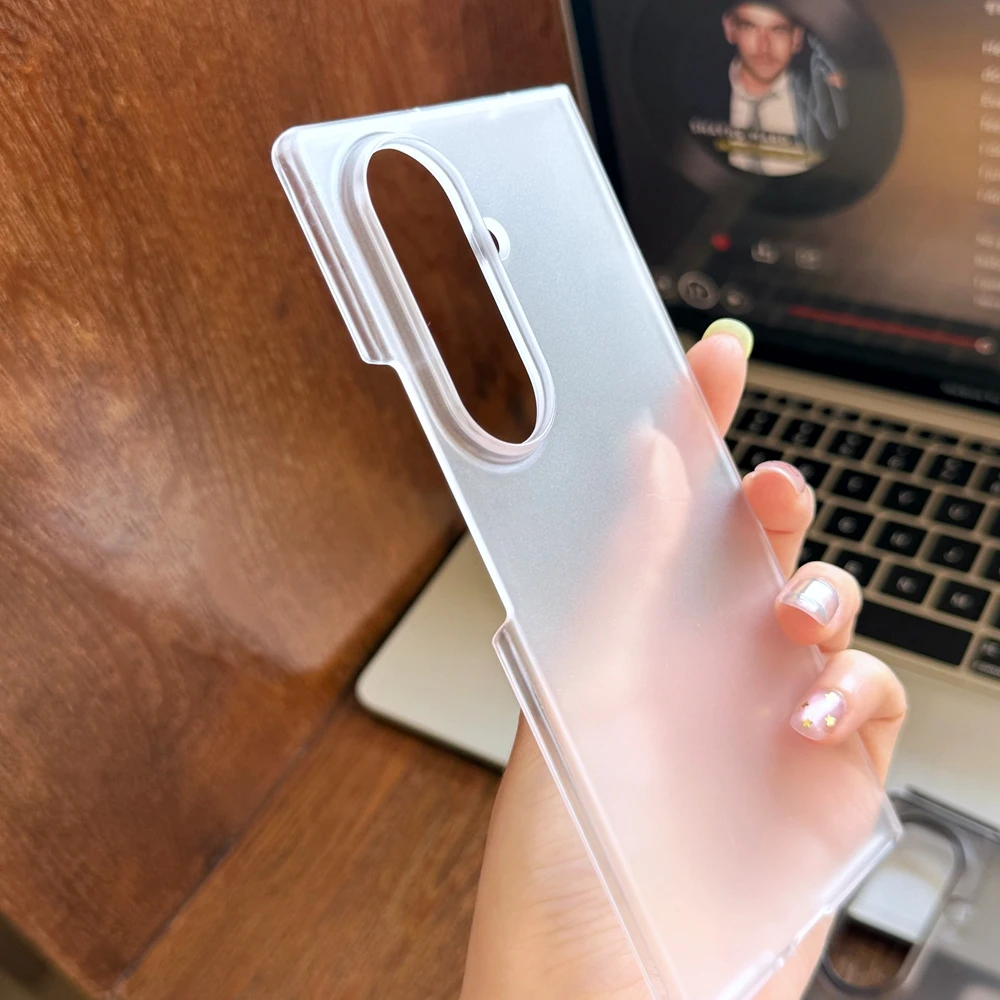 Phone Case For Samsung Galaxy Z Fold 8 Ultra 7 6 5 4 3 2 Matte Transparent 2 in 1 Hard Shockproof Cover Shell